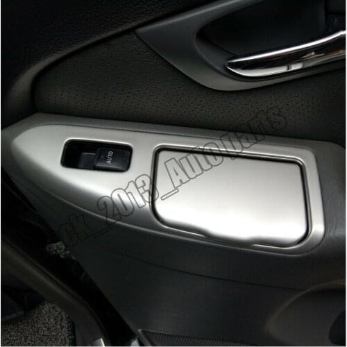 6PCS Stainless Door Window Lock Switch Lift Cover For Toyota prado fj120 2003-2009