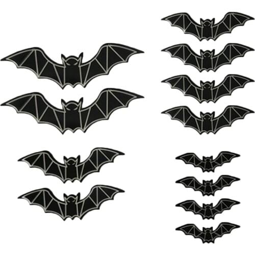8/12pcs 3D Bats Sticker Halloween Glow in The Dark Wall Decals Luminous Window Glasses Glowing Stickers for Halloween