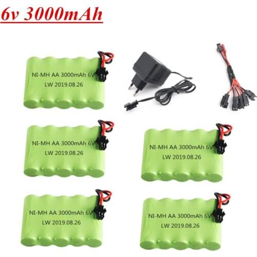 6V 3000mAh AA Battery For RC Cars Robots Tanks Gun Boats 6v NiMH Battery Aa 2400mah 6V Battery Pack and Charger Set