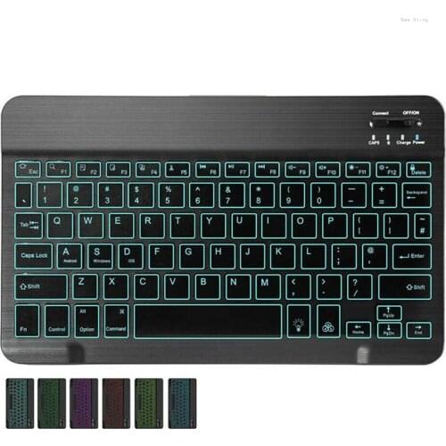 O mini teclado Bluetooth RGB é adequado para teclado de tablet portátil de telefone móvel Android Samsung Xiaomi Android