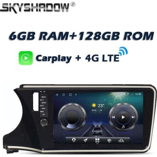 Carplay DSP Android 10.0 6G + 128G 4G LTE IPS Car DVD Player GPS WIFI Bluetooth 5.0 RDS Radio For Honda CITY Left Hand 2014-2019