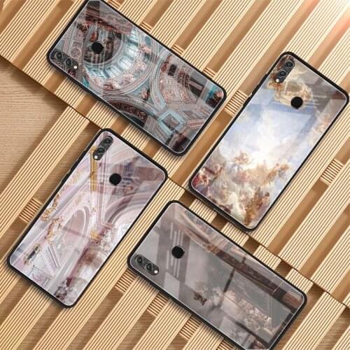Palace of versailles Tempered Glass Case For Huawei P20 P30 Lite Pro Mate20 honor 8X 10Lite Cover Protective Fundas