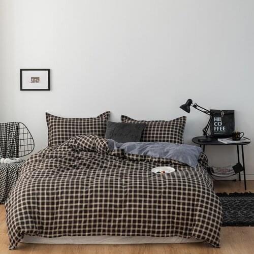 Black plaid Duvet Cover 200x230 Pillowcase 3Pcs,GrayBedding Set,150x200 Quilt Cover,175x220 Queen King Size Blanket Cover 2020