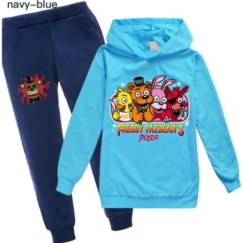 2021 Kids FNAF Sweatshirt Pants Suit Children Sweatshirts Hoodies Boys Girls Beautiful Sportswear Pullover Hoodie Birthday Gift