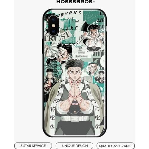 Gyomei Himejima Kimetsu no Yaiba Glass Soft silicone Phone Case Shell Cover For iPhone 5 5S SE 6 6S 7 8 Plus X Xr Xs 11 Pro Max