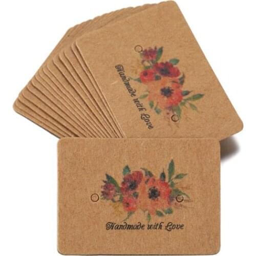 100Pcs Earring Display Card Ear Studs Hang Tag Jewelry Card Cardboard Earring Kraft Paper Tag Ear Ring Paper Hang Price Tag