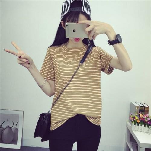 Женские полосатые футболки KHQWKR China At AliExpress