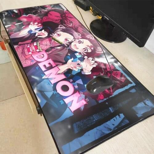 XGZ Demon Slayer Kimetsu No Yaiba Anime MousePad Large Locking Edge Speed Game Gamer Gaming Mouse Pad Table Mat for CSGO Dota 2