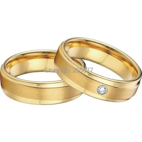 Western European vintage style gold plating His and Hers Matching wedding bands couples Rings sets for men and women