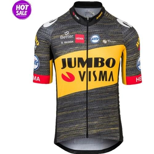 2021 New Jumbo Visma Team Mens Cycling Jersey Short Sleeve Summer Cycling Clothing Road Bike Shirt Bicycle Tops MTB Wear Uniform
