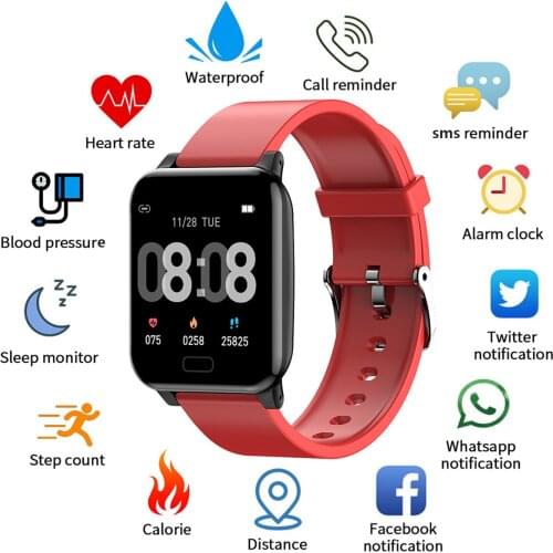 New Bluetooth Smart Watches Waterproof Sport Fitness Tracker Smart Bracelet Body Temperature Test Blood Pressure Monitor
