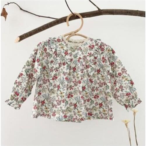 2021 New Spring Autumn Kids Girl Long Sleeve Floral Lace Shirt Baby Girl Shirt Infant Baby Girl Newborn Shirt Clothes