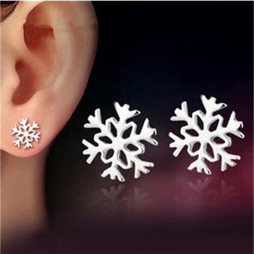 New Elegant Fashion Jewelry Exquisite Cute Snow Earrings Winter Girlfriend Birthday Christmas Day New Year Jewelry whole