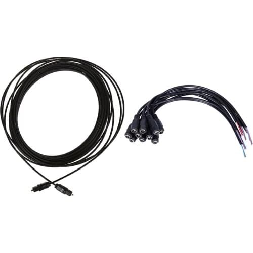10M Optical Optic Fiber Toslink Audio Cable OD2.2mm with 10Pcs 12V DC Power Plug Female Jack Plug Connector Cable