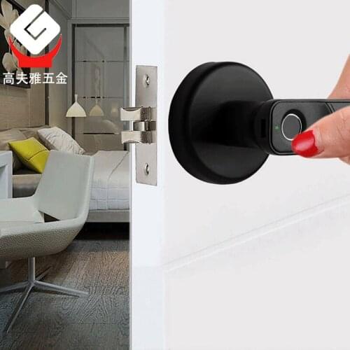 Fingerprint door lock, key, bedroom wooden door smart door lock, home office with key electronic handle fingerprint lock