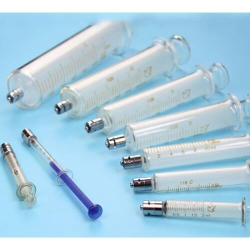 Ozone Resistant 1-2-5-10-20-30-50-100ml Glass Luer Syringe For Ozone Insufflation Treatment