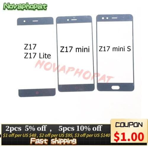 Novaphopat Front Touch LCD Panel Lens For ZTE Nubia Z17 lite nx591J / Nubia Z17 NX563J Digitizer Outer Glass Sensor Screen Lens
