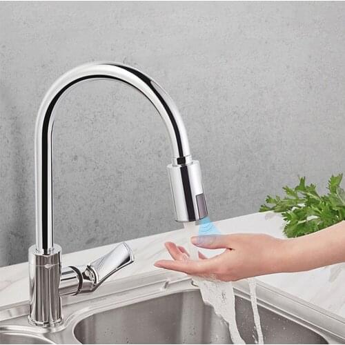 Touch Control Kitchen Faucets Crane For Sensor Stainless Steel Kitchen Mixer Function Single Handle Tap With Pull Down Sprayer
