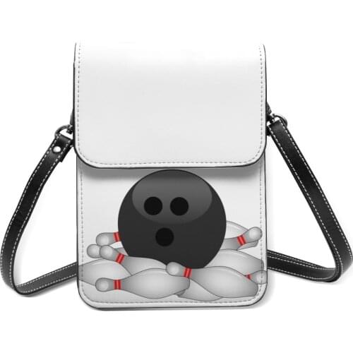 Bowling Shoulder Bag Aesthetic Leather School Mobile Phone Bag Student Bulk Bags