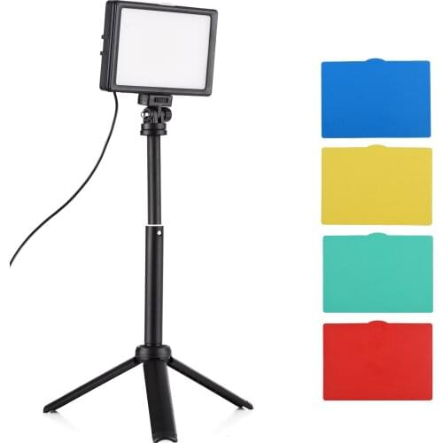 15W LED Video Light Set Desktop Photography Fill Light Bi-Color Temperature Adjustable Brightness CRI95 USB Power Supply