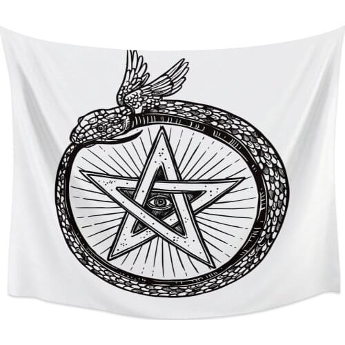 Snake Pentagram Wall Tapestry Home Wall Decor Tapestry Cover Beach Towel Picnic Mat Yoga Mat