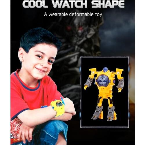 1pc Creative Kids Wristwatch Transformation Electronic Robot Watch Toy for Children Gift Deform Robot Cartoon Sport Watch Toy