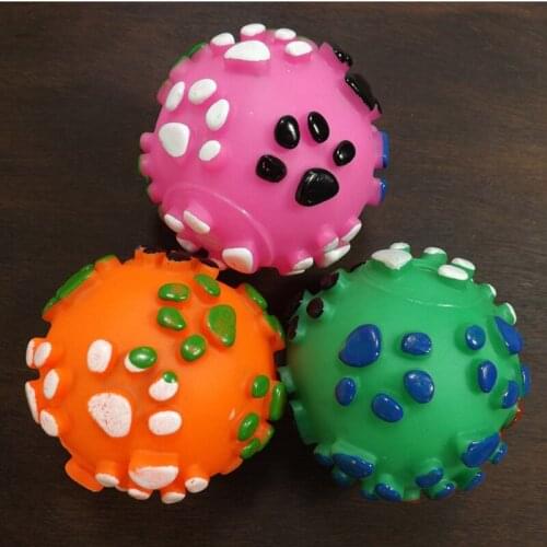 1pcs Pet Dog Toy Chew Squeaky Rubber Color Footprints Toys Non-toxic Rubber Toy Funny for Cat Puppy Baby Dogs Interactive Game