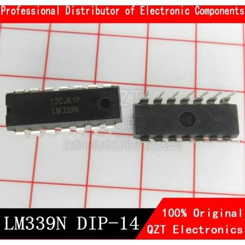 10PCS LM339N DIP14 LM339 DIP 339N DIP-14 Quad Single Supply Comparators new and original IC