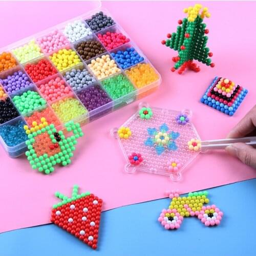 12000pcs 30 colors Refill Beads Puzzle Crystal DIY Water Spray Beads Set Ball Games 3D Handmade Magic Toys For Children