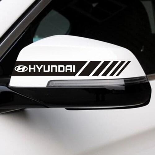 2PCS Car Rearview Mirror Decoration Sticker Body Decal For Hyundai Santa Sonata Solaris Azera Creta I30 Ix25 Elant