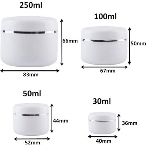 20Pcs Empty Cosmetic Jar 30g 50g 100g 250g Plastic Face Cream Box Lipstick Cream Pot Refillable Container Bottle