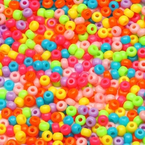 200pcs 3*5mm Candy Color Acrylic Round Beads Loose Spacer Seed Beads For Jewelry Making Handmade Diy Bracelet Necklace Supplies