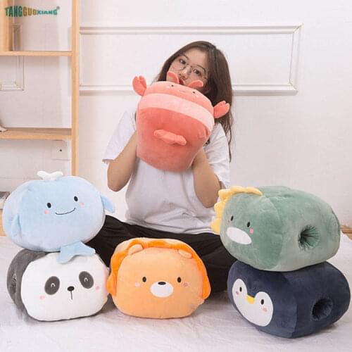 25cm Penguin hand warmers lion dinosaur plush toys Panda Soft stuffed animals dolls lobster whale cute kids toy gifts