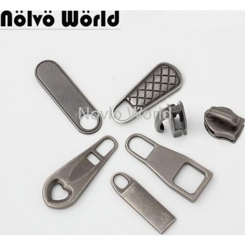 5-20-100 pieces 3# zipper pull 5# metal zip slider Old Silver Nylon Coil Metal Zipper Puller Slider Zip Pull Sewing