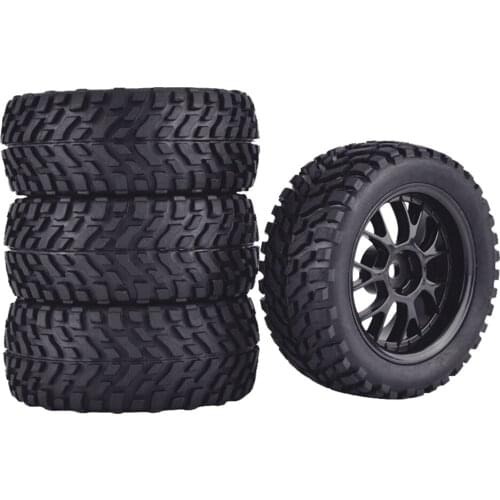 9imod 4Pcs 75mm Rubber RC Wheel 12mm Hex Tires For 144001 1/14 1/16 1/10 RC Racing Car