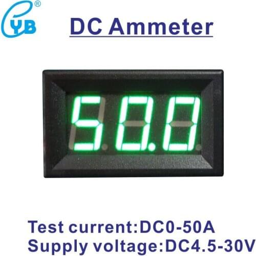 DC 50A Current Meter 75mV LED Digital Ammeter DC Ampere Meter Amperemeter Amp Indicator Current Tester Power Supply DC 4.5-30V