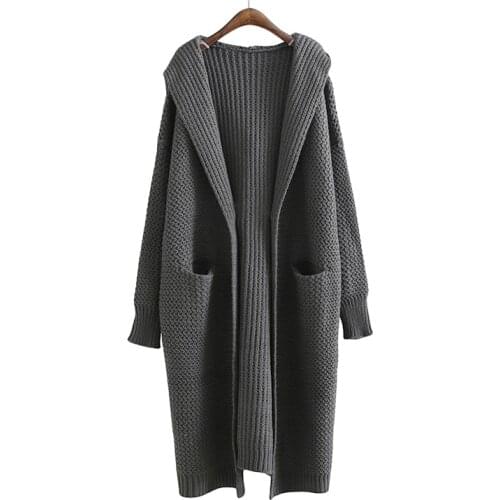 ASYMSAY European Thickening Sweater Knitting Coat Loose Big Size Women Clothes Long Sleeve Cardigan Autumn Winter New AC4926