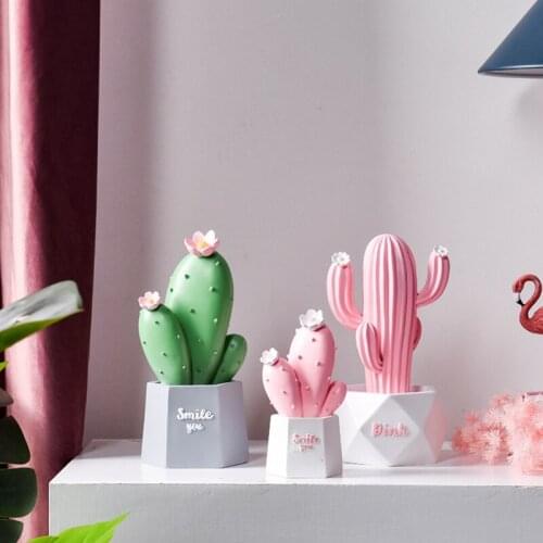 Resin Cactus Decoration For Home Living Room Bedroom Desktop Decorative Plant Fake Cute Decoration For Desk