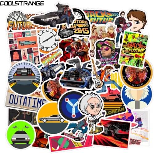 10/30/50Pcs Classic Movie Back To The Future Stickers For Laptop Skateboard Luggage Refrigerator Notebook Helmet Toy Stickers