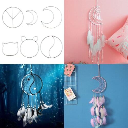 Irregular Iron Ring Cute Dreamcatcher Hoop Cat Moon Special Shaped Rings DIY Handmade Tool Accessory 5 Styles