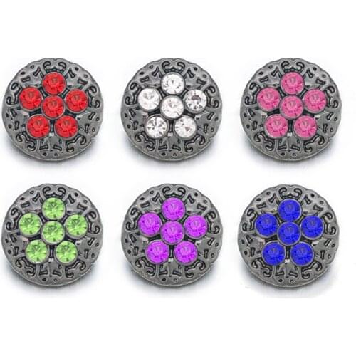 Fashion 005 Flower 3D 12mm Metal Snap Button For Bracelet Necklace Interchangeable Jewelry Women Accessorie Findings