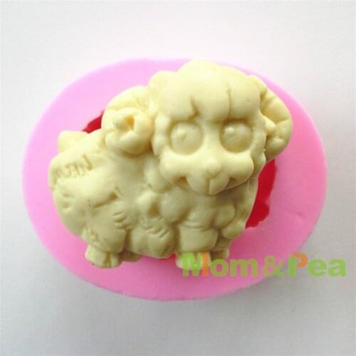 Mom&Pea 0605 Free Shipping Little Sheep Silicone Soap Mold Cake Decoration Fondant Cake 3D Mold Food Grade DIY Silicone Mould