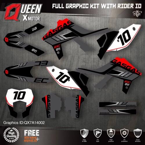 QUEEN X MOTOR Custom Team Graphics Backgrounds Decals 3M Stickers Kit For GASGAS 2014 2015 2016 2017 EC 002