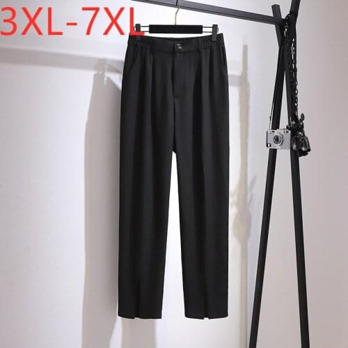 New 2021 Ladies Spring Summer Plus Size Formal Pants For Women Large Loose Black Long Official Trousers 3XL 4XL 5XL 6XL 7XL
