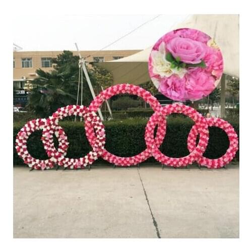 New wedding props, iron ring rack, flower door, wedding background decoration, iron ring arch