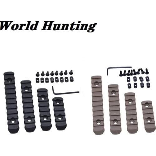 4Pcs/Set Rifle Polymer M-LOK 20mm Picatinny Weaver Rail Section Set for Hand Guard Hunting Polymer Rail Section Rail Section