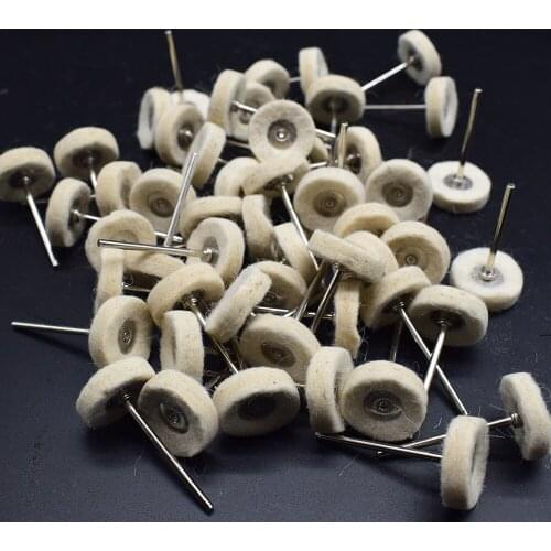 100 Piece Wool Felt Polishing Buffing Wheel 2.35mm Shank Mini Drill Grinder Dremel Accessories
