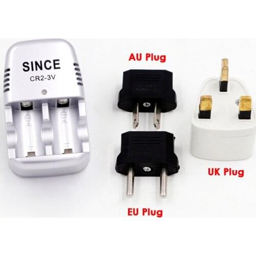 Portable Travel Home 2slot NEW Design 3V CR2 15270 15266 Rechargeable Battery Charger