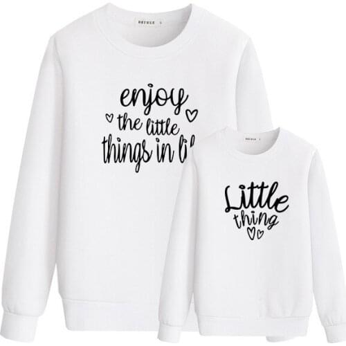 Mother Daughter Matching Clothing Autumn And Winter Pullover Sweater Simple Casual Loose Letter Printing Parent-child Outwears