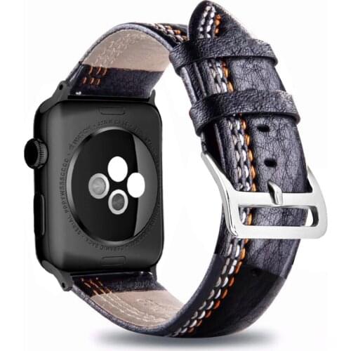 Eastar Hot Sell Three Wired Genuine Leather Strap for apple watch 5 4 band 42mm 38mm for iWatch Serise 3 2 1 watchband 40mm 44mm